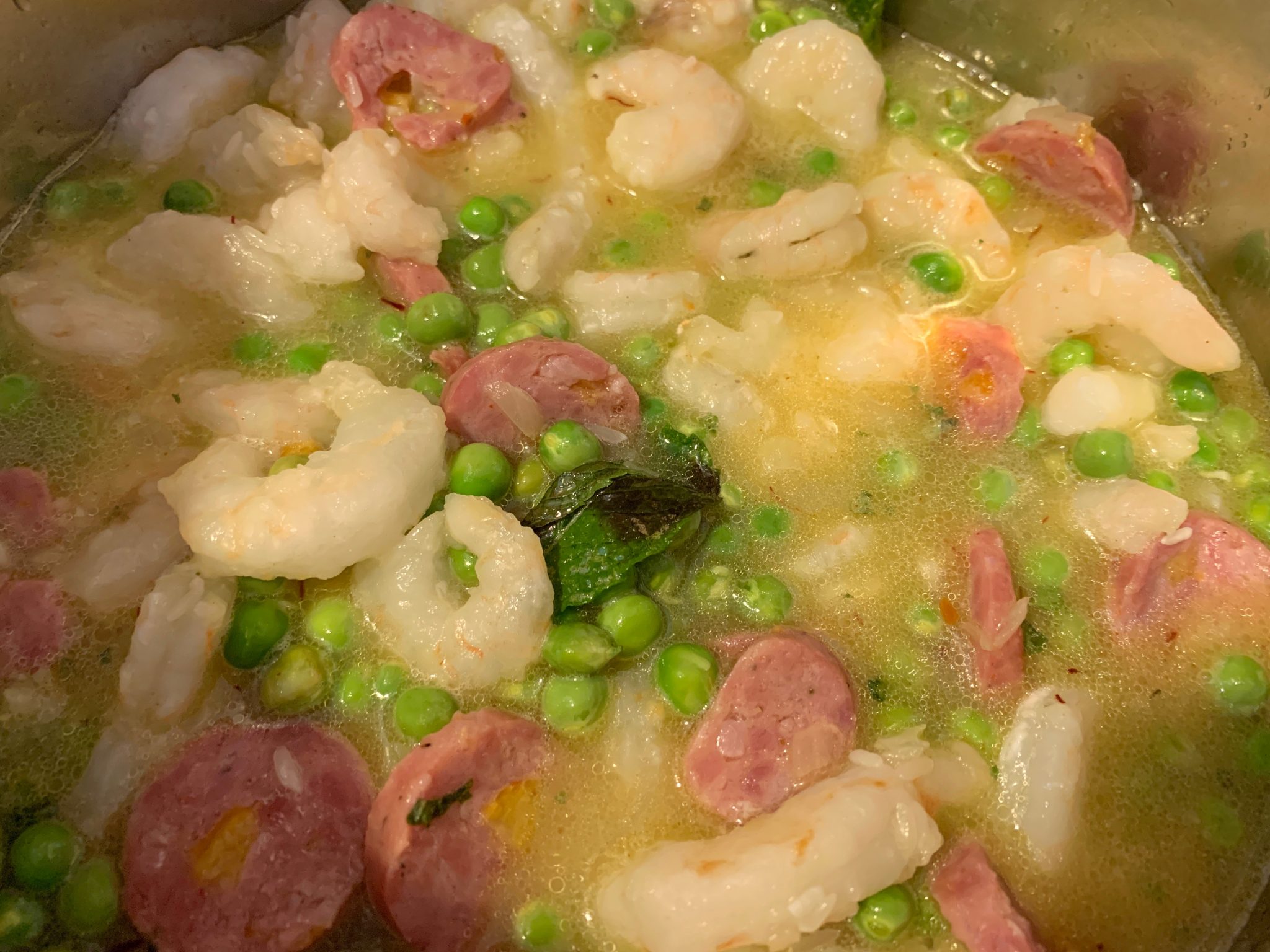 Shrimp Sausage and Saffron Rice